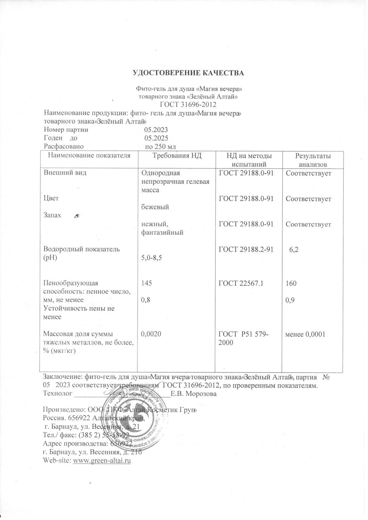 Паспорт №052023